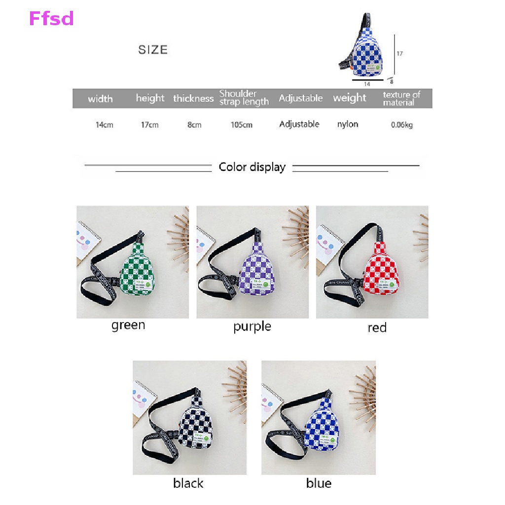 {Ffsd} Túi Đeo Vai Nhỏ Hình Vuông Kẻ Sọc Caro Vintage Dễ Thương Cho Bé Trai * Bán Chạy