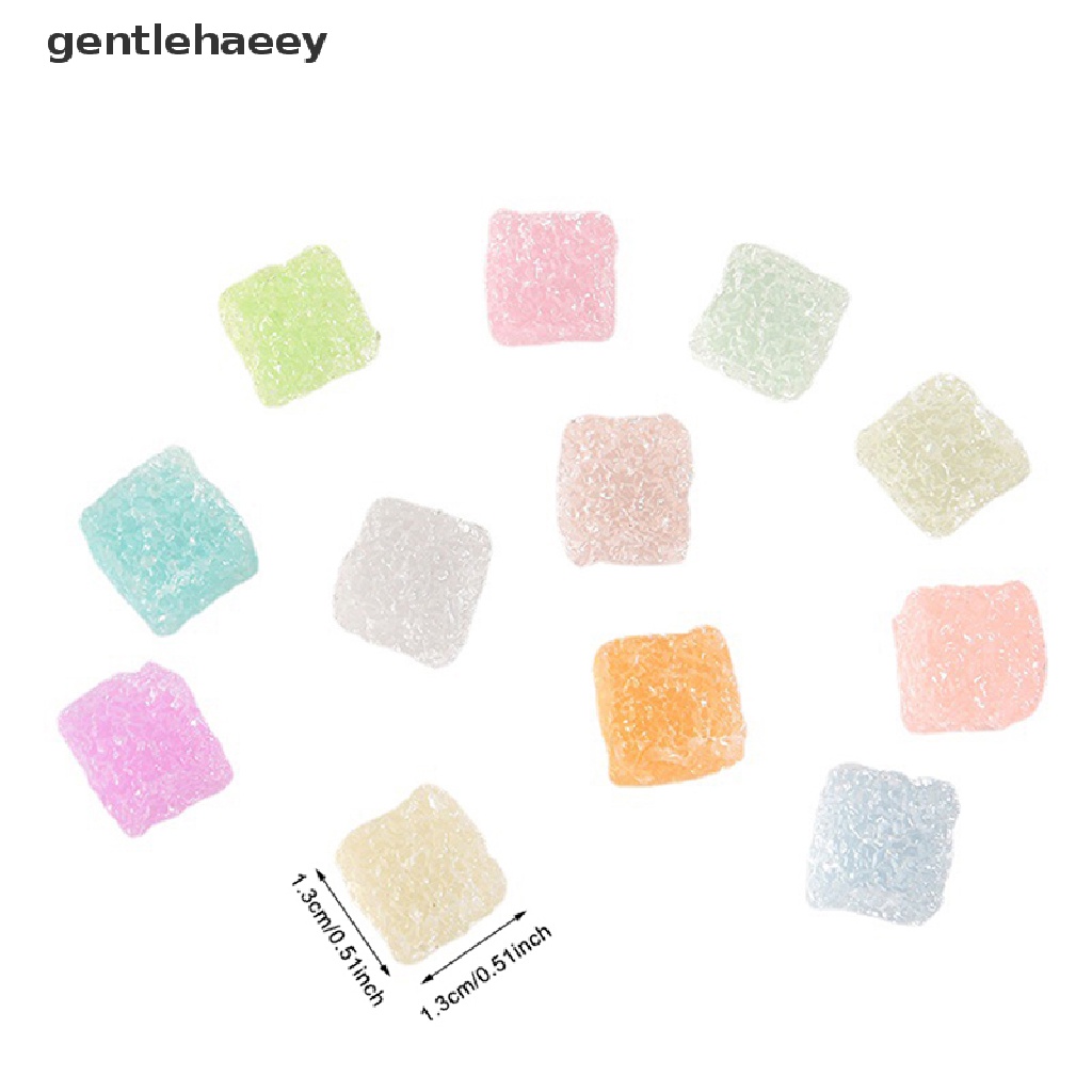 Bộ 10 Mô Hình Đồ Ăn Đường Vuông Mini Bằng Nhựa Resin Phát Quang Trang Trí Điện Thoại / Sổ Tay DIY