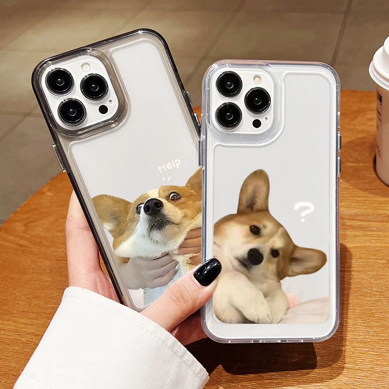 Ốp Điện Thoại TPU Mềm Chống Sốc In Hình Cún Dễ Thương Cho IPhone 11 14 13 12 Pro XS Max X XR 7 + 8 6 6S Plus Sự Bảo Vệ