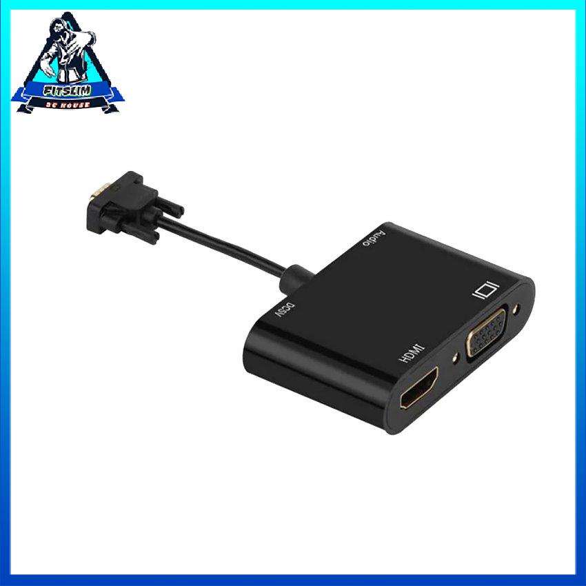 Bộ Chuyển Đổi Màn Hình Vga Sang Hdmi Tương Thích 2 Trong 1 Cáp Âm Thanh Video Độ Nét Cao