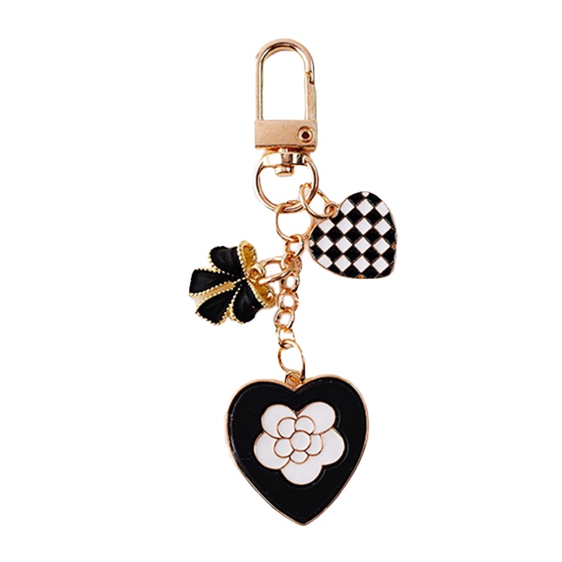 Móc Khóa Mạ Bạc Hình Trái Tim Đính Nơ Xinh Xắn