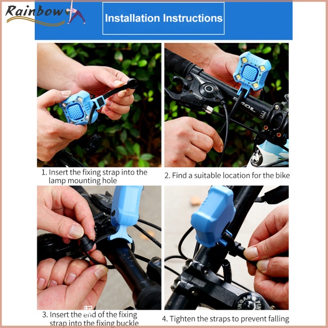 Đèn Pha Xe Đạp Leo Núi 140Db 4 Chế Độ Kèm Sạc Tiện Dụng Chất Lượng Cao