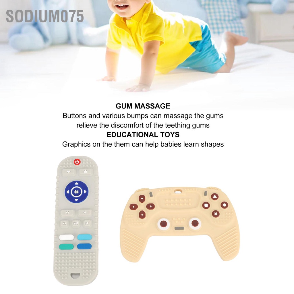 Sodium075 2 Gói Silicone Cho Bé Mọc Răng Đồ Chơi Tivi Điều Khiển Từ Xa Hình Giáo Dục Nhai Cảm Giác Teethers