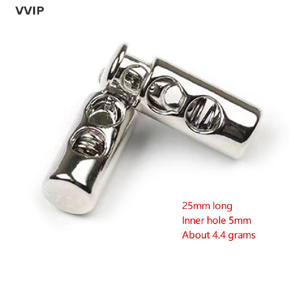 Vvn Set 10 Nút Chặn Dây Rút Hai Lỗ Bằng Kim Loại Màu Đen