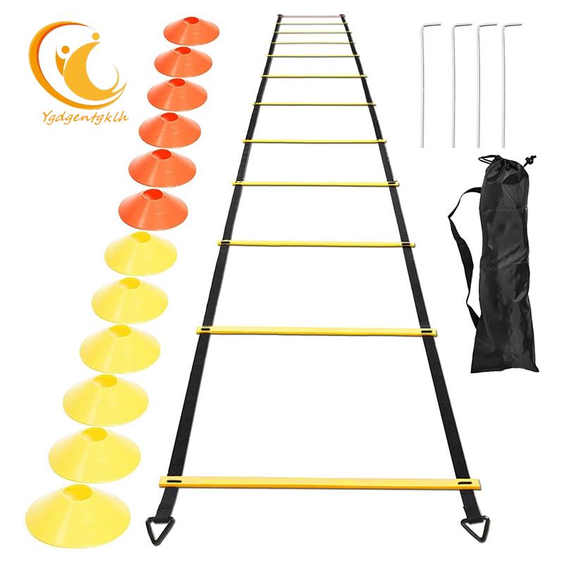 Bộ Dụng Cụ Luyện Tập Tốc Độ 12 Đĩa Hình Nón Và 4 Thanh Thép Chuyên Dụng Cho Bóng Rổ / Bóng Đá / Bóng Bầu Dục