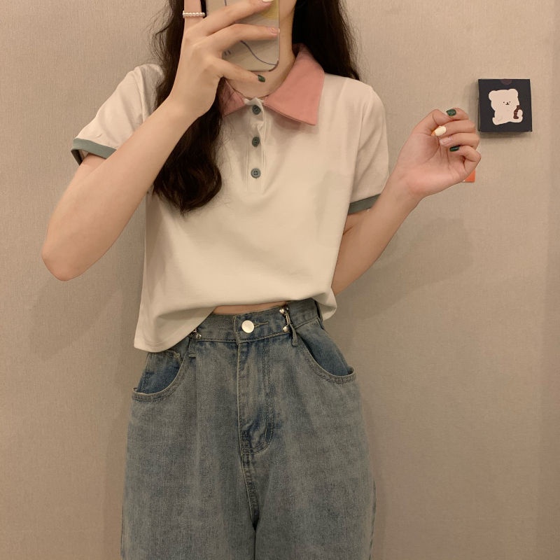 IELGY  Áo polo Ngắn Tay Thời Trang Dành Cho Nữ