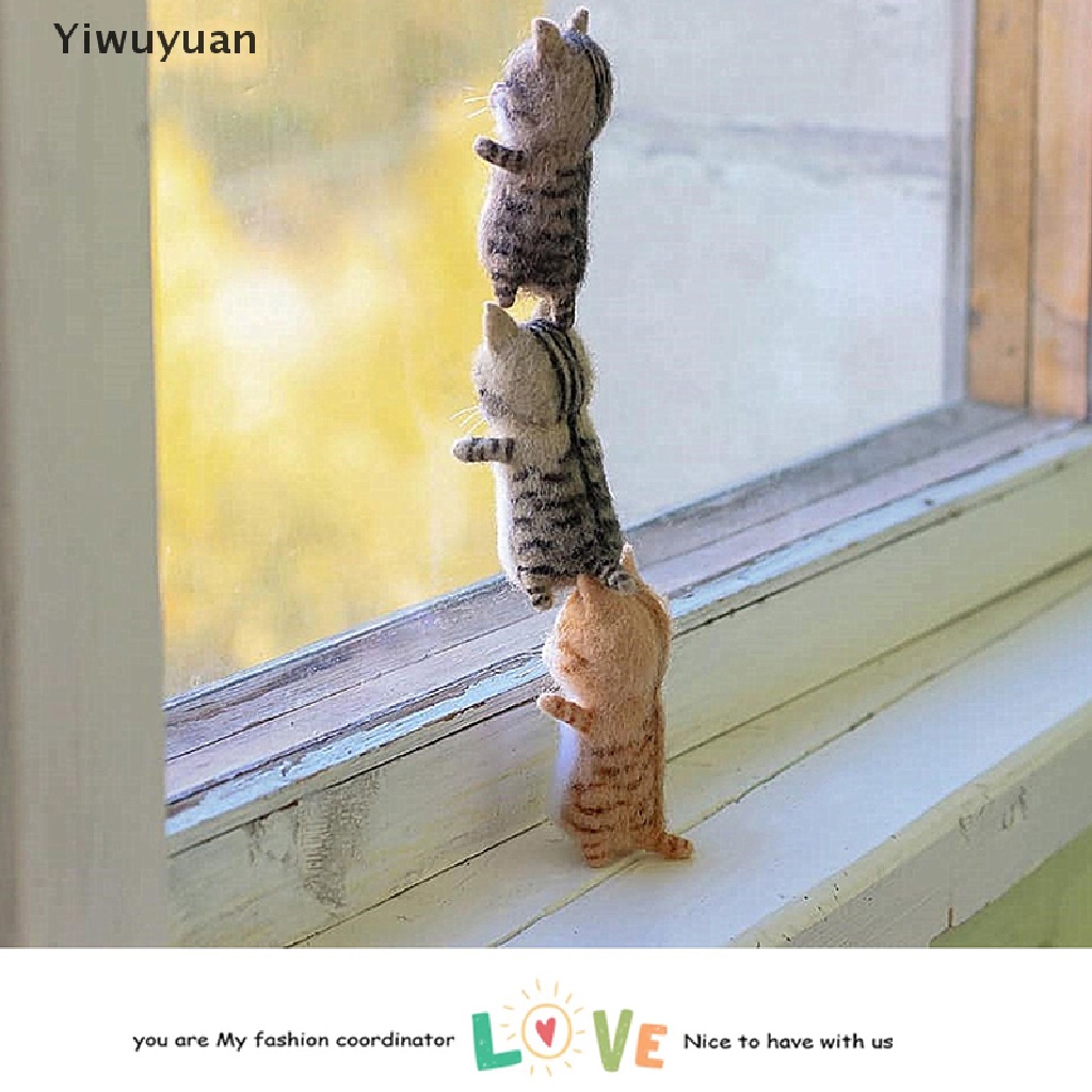 < Yiwuyuan > Đồ Chơi Mèo Nhồi Bông Bằng Vải Nỉ Thủ Công Dễ Thương Không Cần Hoàn Thiện