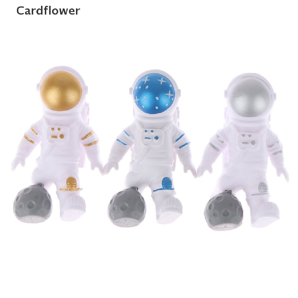 &lt; Cardflower &gt; Bộ 3 Topper Cắm Trang Trí Bánh Kem Hình Phi Hành Gia Vũ Trụ Tên Lửa Chữ Happy Birthday