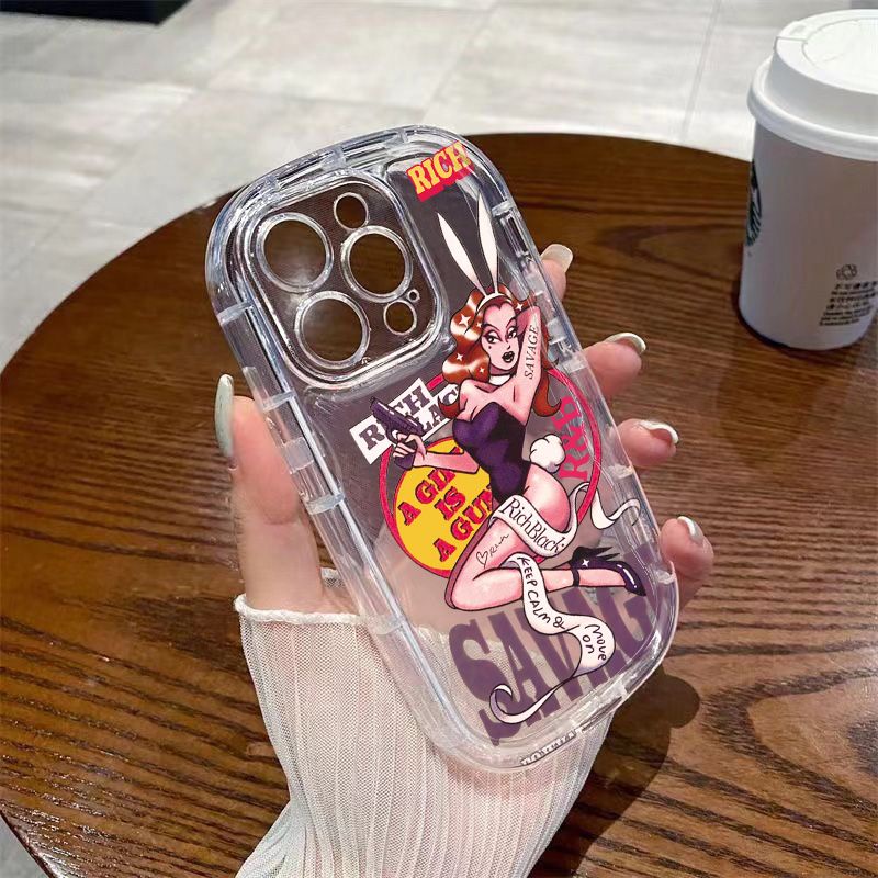 ✅Ốp Điện Thoại Mềm Trong Suốt Chống Sốc In Hình Cô Gái Thỏ Cho Iphone Xs / apple 1211 / 8piPhone1413promax 7 / xr SFII