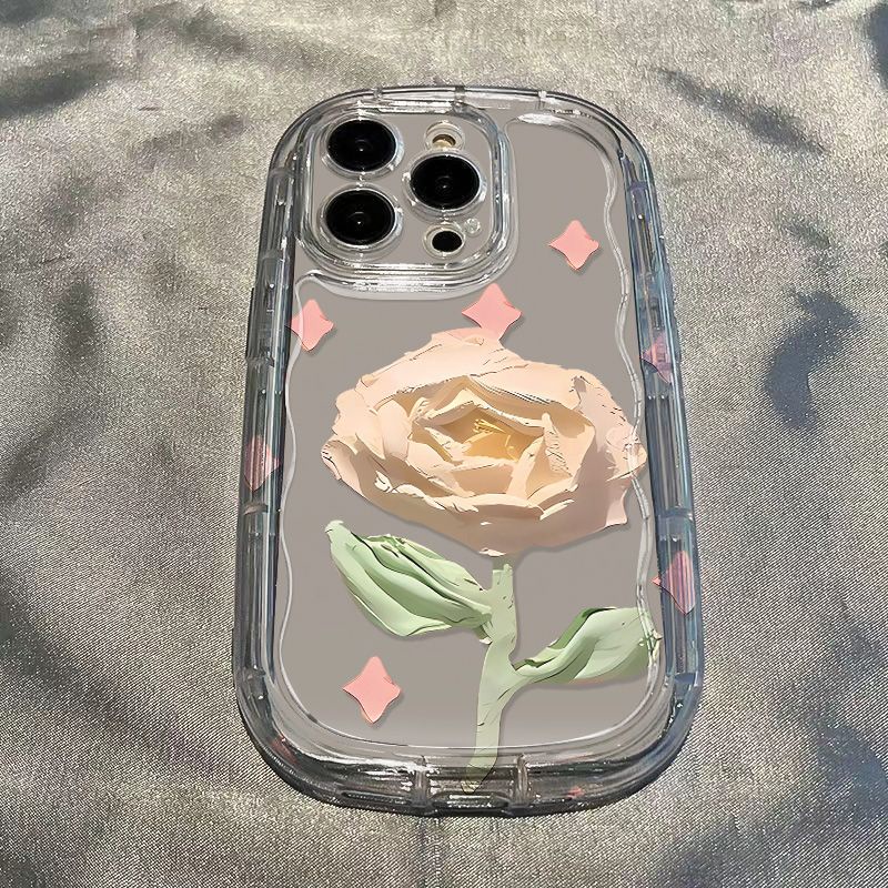 ✅Ốp Điện Thoại Mềm Trong Suốt Chống Sốc In Hình Tranh Sơn Dầu Hoa Hồng Cho Iphone 8p12 / promax / 147Xsxr 11 13