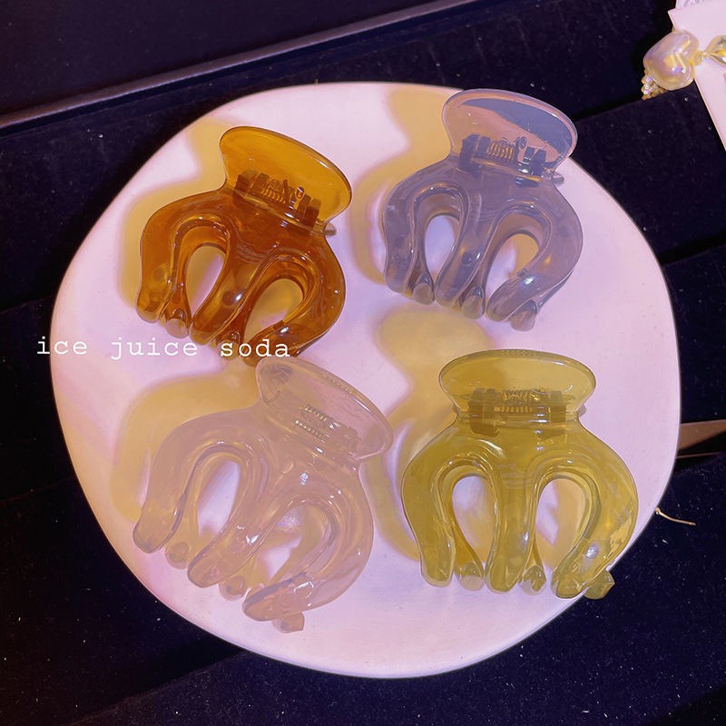 Kẹp Tóc Cỡ Lớn Bằng Acrylic Màu Xanh Lá Thời Trang Mùa Hè Cho Nữ