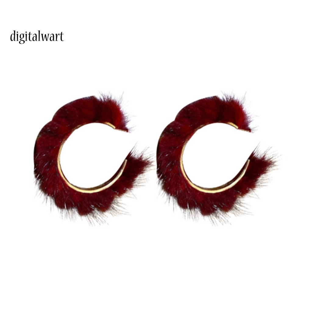 Kỹ Thuật Số| 1 Đôi Bông Tai Khoen Tròn Lớn Màu Trơn Thời Trang Dự Tiệc Dành Cho Nữ