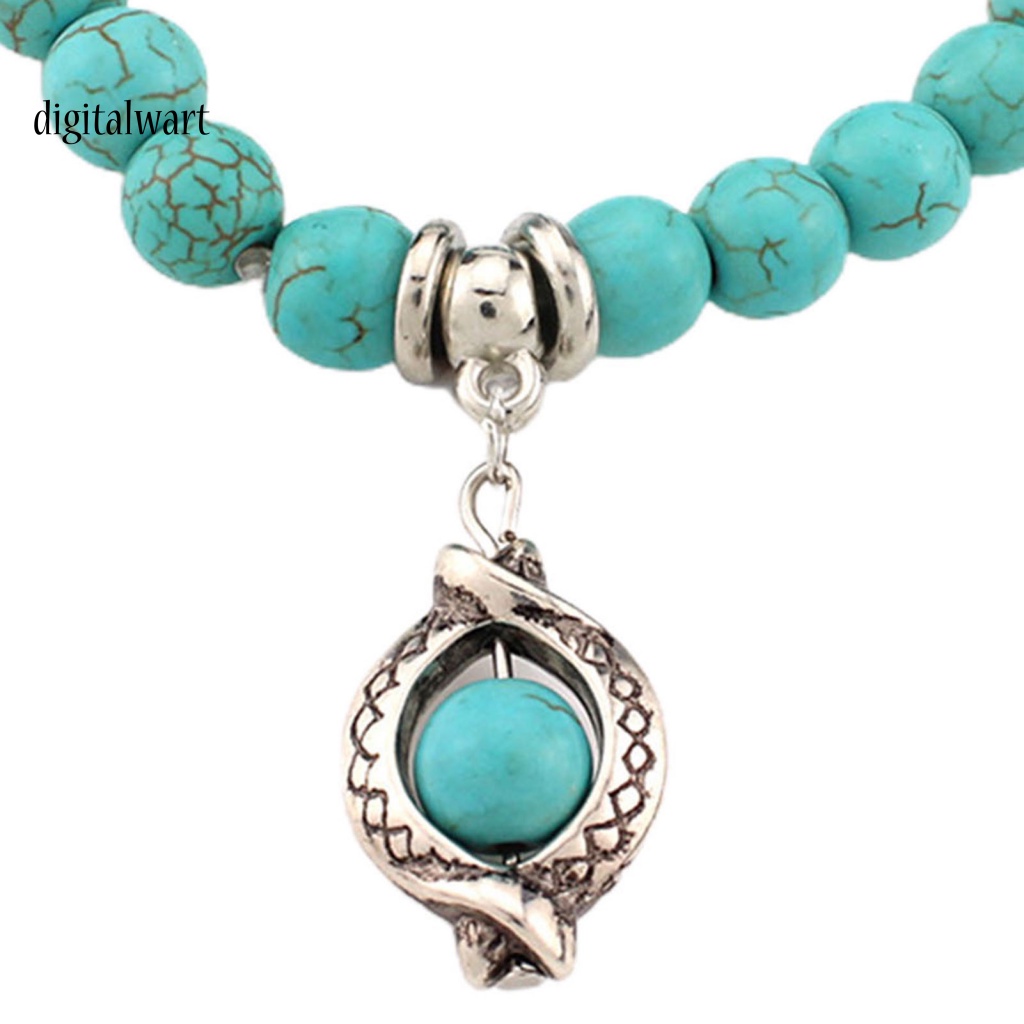 Kỹ Thuật Số| Vòng Tay Chuỗi Hạt Đá Ngọc Lam Nhân Tạo Hình Cú Mèo Thời Trang