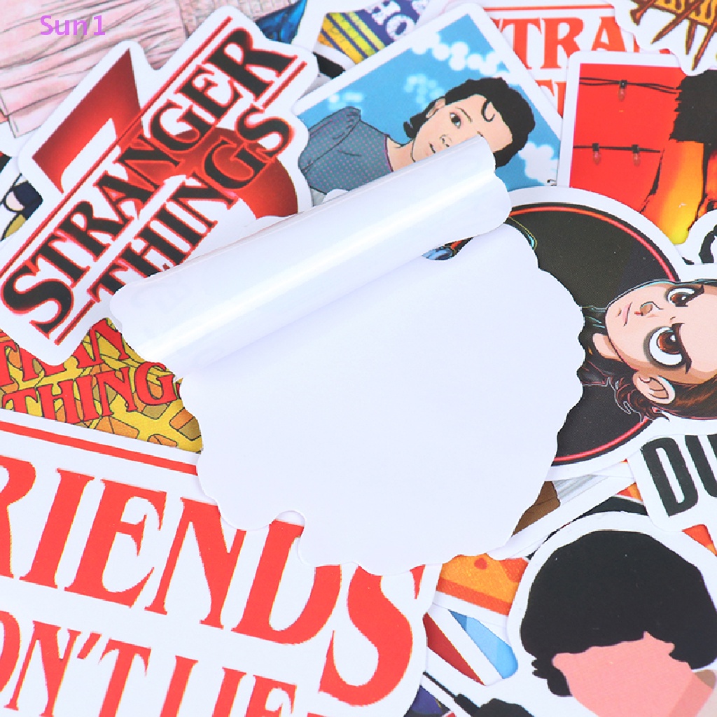 Bộ 50 Sticker Dán Trang Trí Ván Trượt / Laptop / Điện Thoại Hình Stranger Things