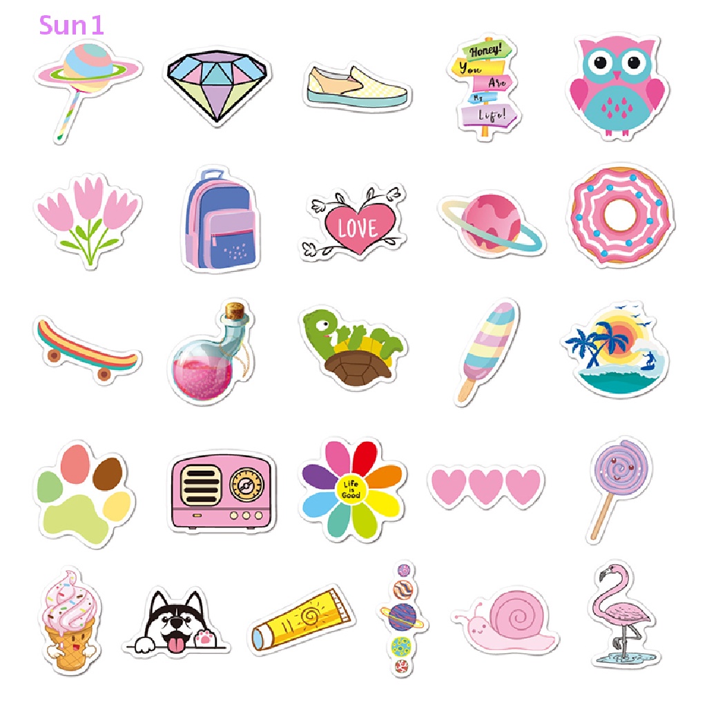 Set 50 Sticker Dán Trang Trí Hình Động Vật Biển Độc Đáo