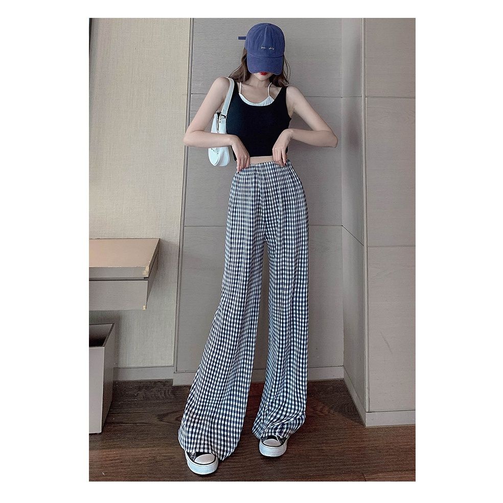 Jiashucheng Quần Dài Ống Rộng Lưng Cao Phong Cách Mới