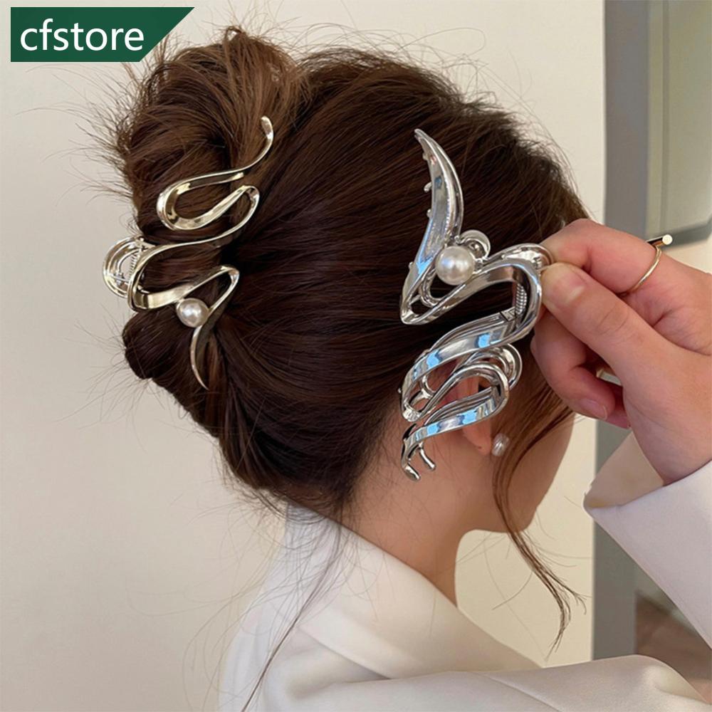 Kẹp Tóc Gợn Sóng Đính Ngọc Trai Bằng Hợp Kim Thời Trang DGA1
