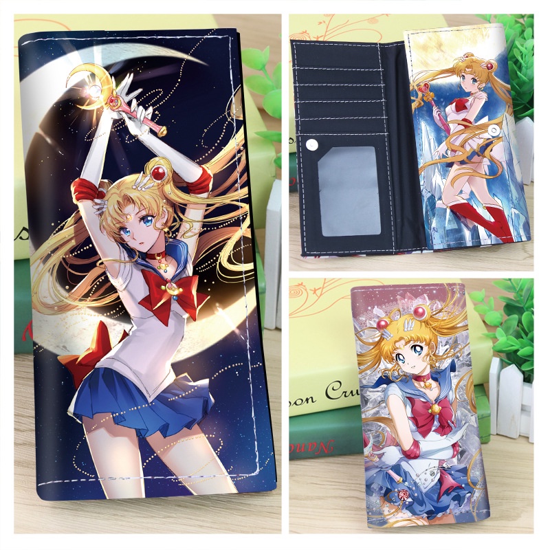 Ví Canvas Dây Rút Dáng Ngắn In Hình Thủy Thủ Mặt Trăng Xinh Xắn