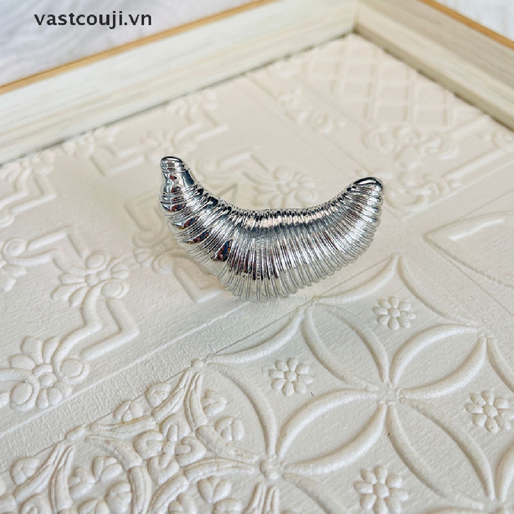 Ghim Cài Cổ Áo Bằng Hợp Kim Chống Trượt Hình Sừng Bò Croissant VASTJI
