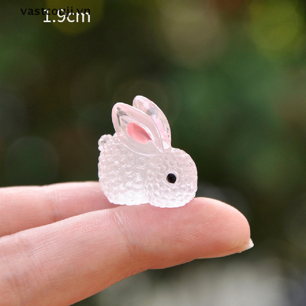 1 Mô Hình Thỏ VASTJI Mini Bằng Nhựa Phát Quang Trang Trí Tiểu Cảnh