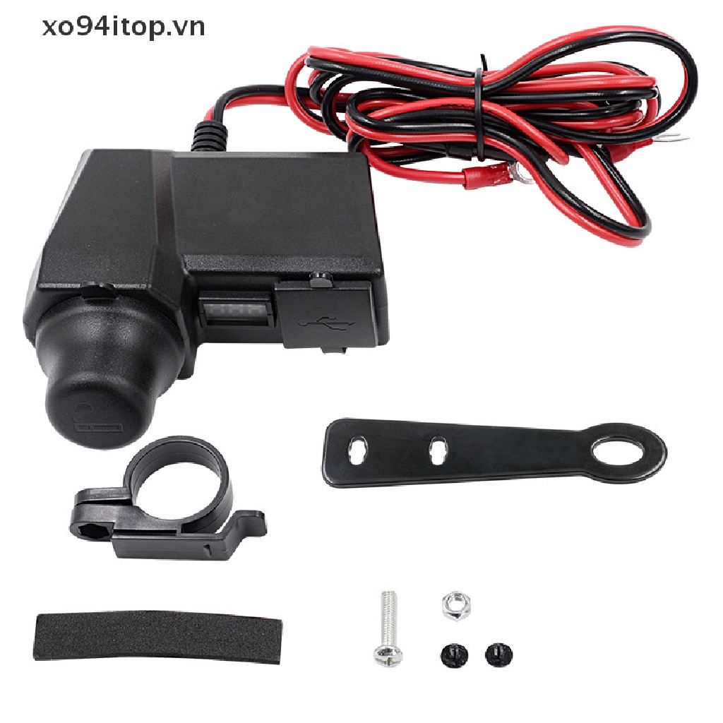 Ổ Cắm Sạc USB Kép Cho Xe Máy XOITOP
