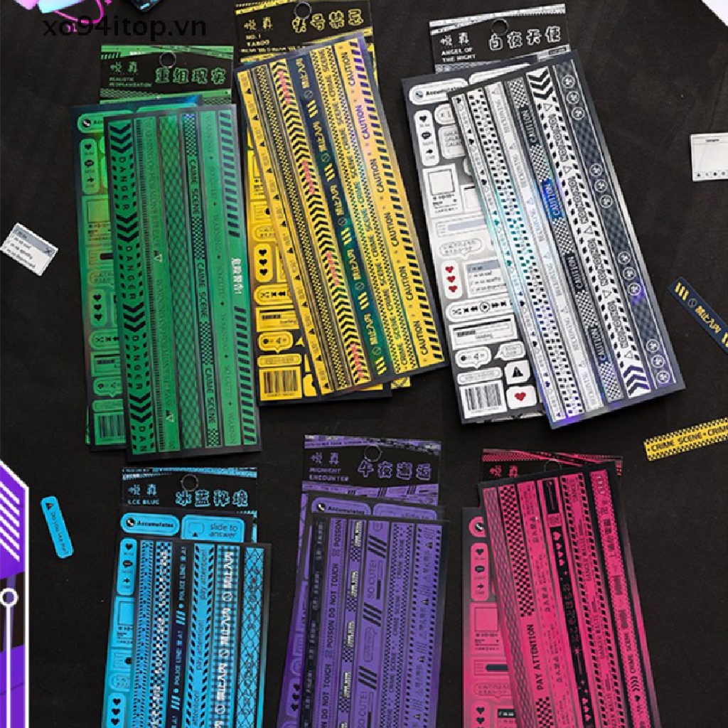 Xoitop Set 2 Miếng Dán Hình Trái Tim Cảnh Báo Dùng Trang Trí Sổ Tay Nhật Ký DIY