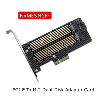 M.2 nvme ssd ngff sang pcie x4 sata thẻ chuyển đổi đĩa kép m b key cho pci-e pci express 3.0 x4 2230-2280 m2 pcie mở rộng riser