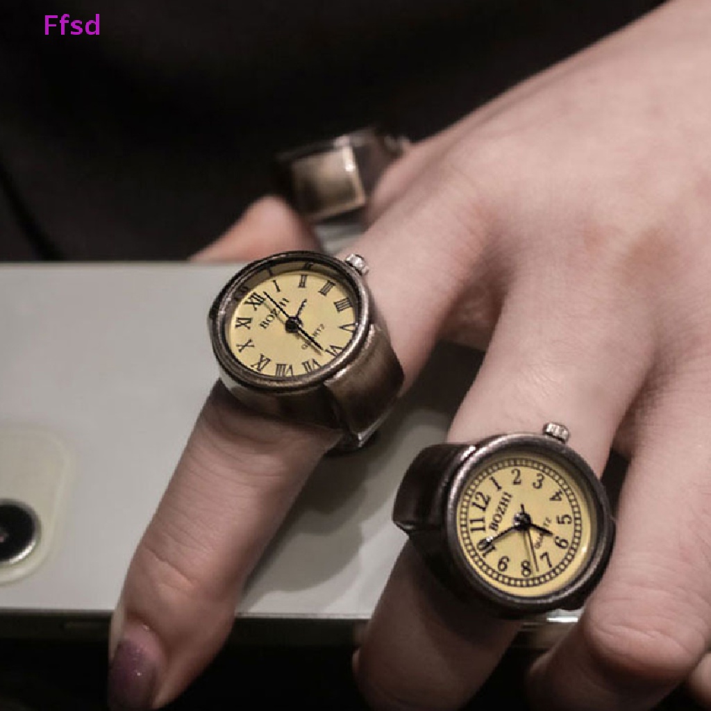 {Ffsd} Nhẫn Đồng Hồ Co Giãn Phong Cách Punk Hip hop Cá Tính Cho Cặp Đôi * Bán Chạy