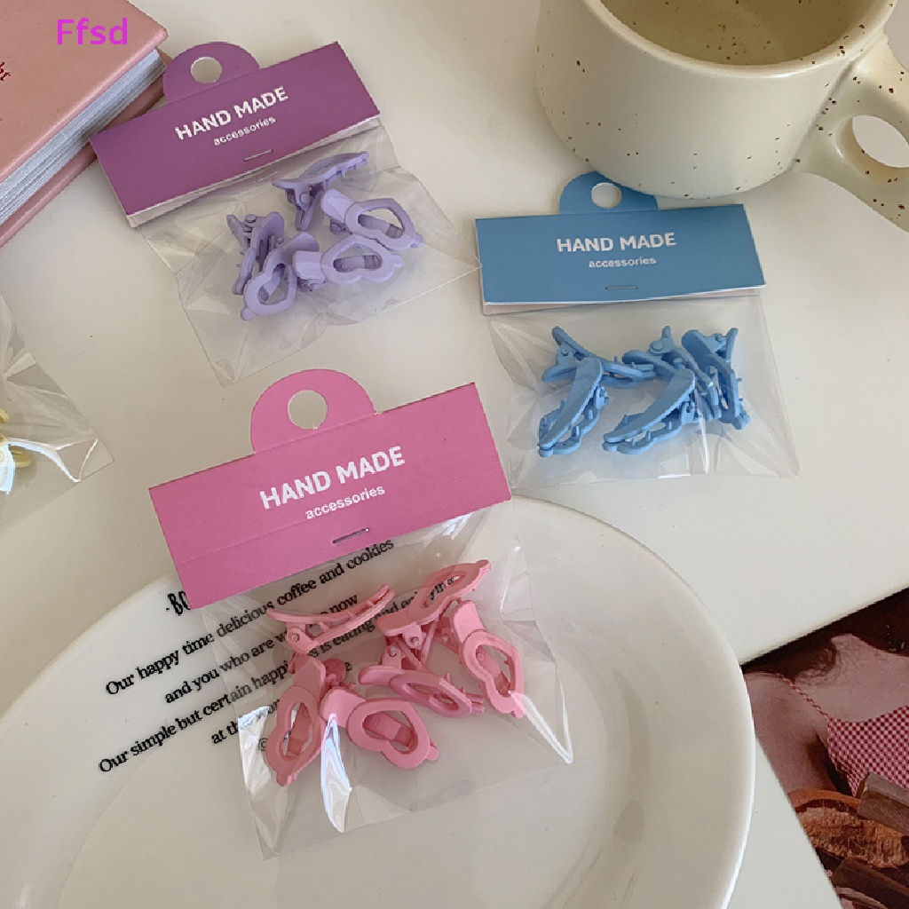 {Ffsd} Set 5 Kẹp Tóc Càng Cua Hình Trái Tim Phong Cách Hawaii Hàn Quốc Dành Cho Nữ Trẻ Em