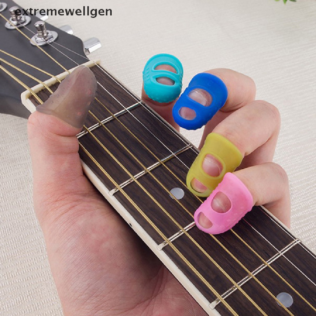 Bộ 5 Miếng Silicone Bọc Ngón Tay Chống Đau Khi Chơi Guitar