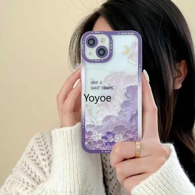 Ốp Điện Thoại Silicon Trong Suốt Chống Sốc Họa Tiết Tranh Sơn Dầu Cho iPhone 14 13 12 11 Pro Max X XR XS 7 8 Plus SE