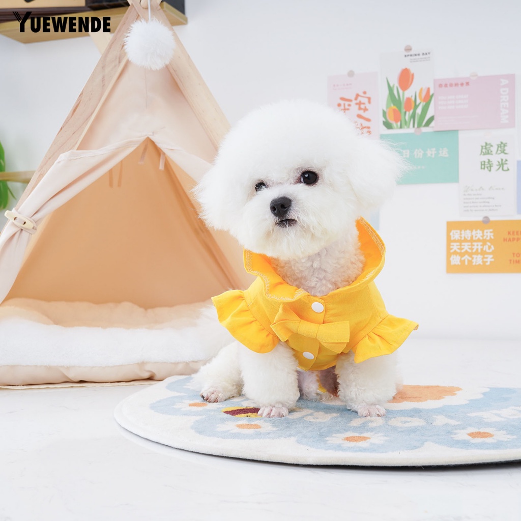 Yue.z Trang Phục Áo Thun Họa Tiết Hoa Màu Trắng Cỡ Nhỏ / Trung Bình / Nhỏ Thời Trang Cho Thú Cưng