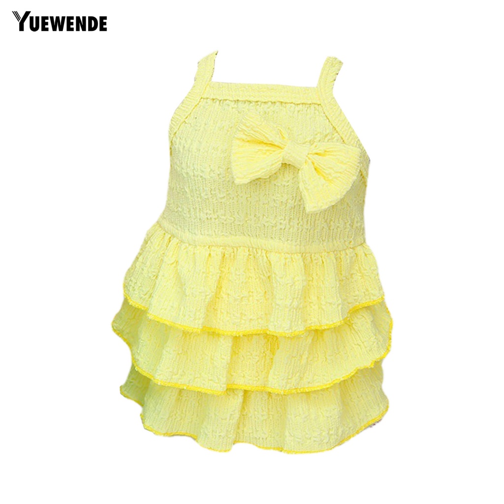 Yue.z Đầm Công Chúa Viền Bèo Nhún Nhiều Lớp Màu Sắc Tươi Sáng Mặc Hằng Ngày Cho Cún