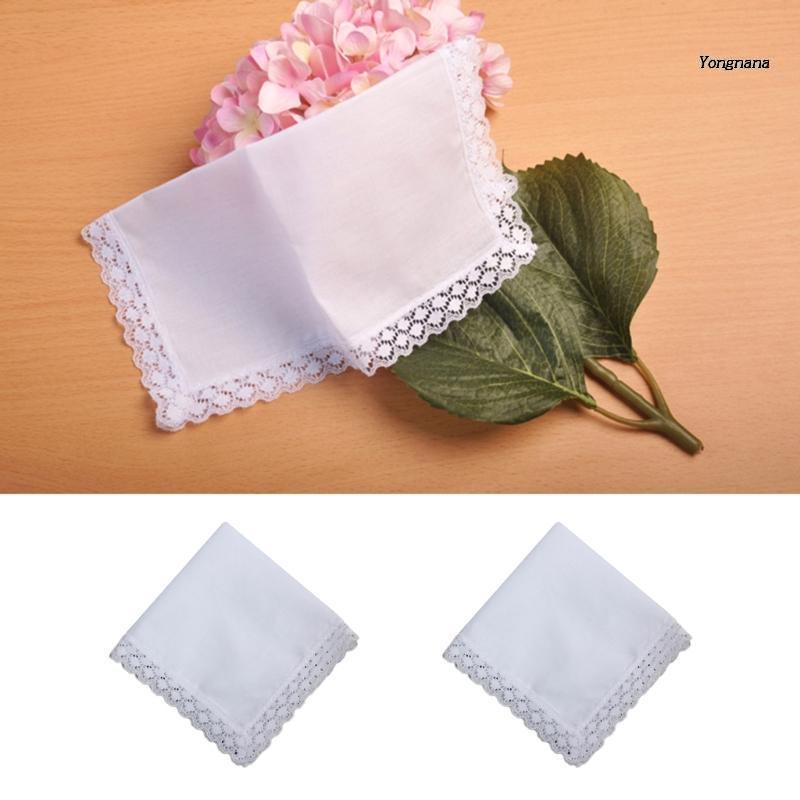 Khăn Tay Cotton 23x25cm Màu Trắng Trơn Trang Trí Đa Dụng