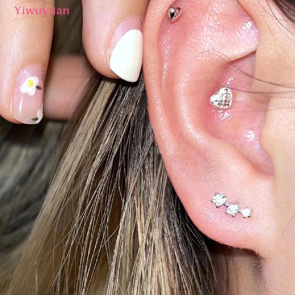 1 Đôi Khuyên Tai Đính Đá Zircon Hình Ngôi Sao Thời Trang Mới