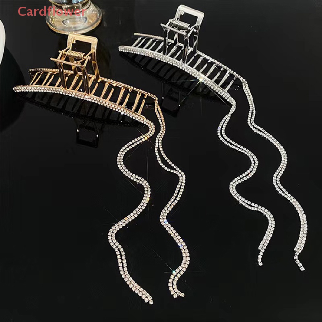 Kẹp Tóc Kim Loại Dài Đính Đá Lấp Lánh Thời Trang Cho Nữ