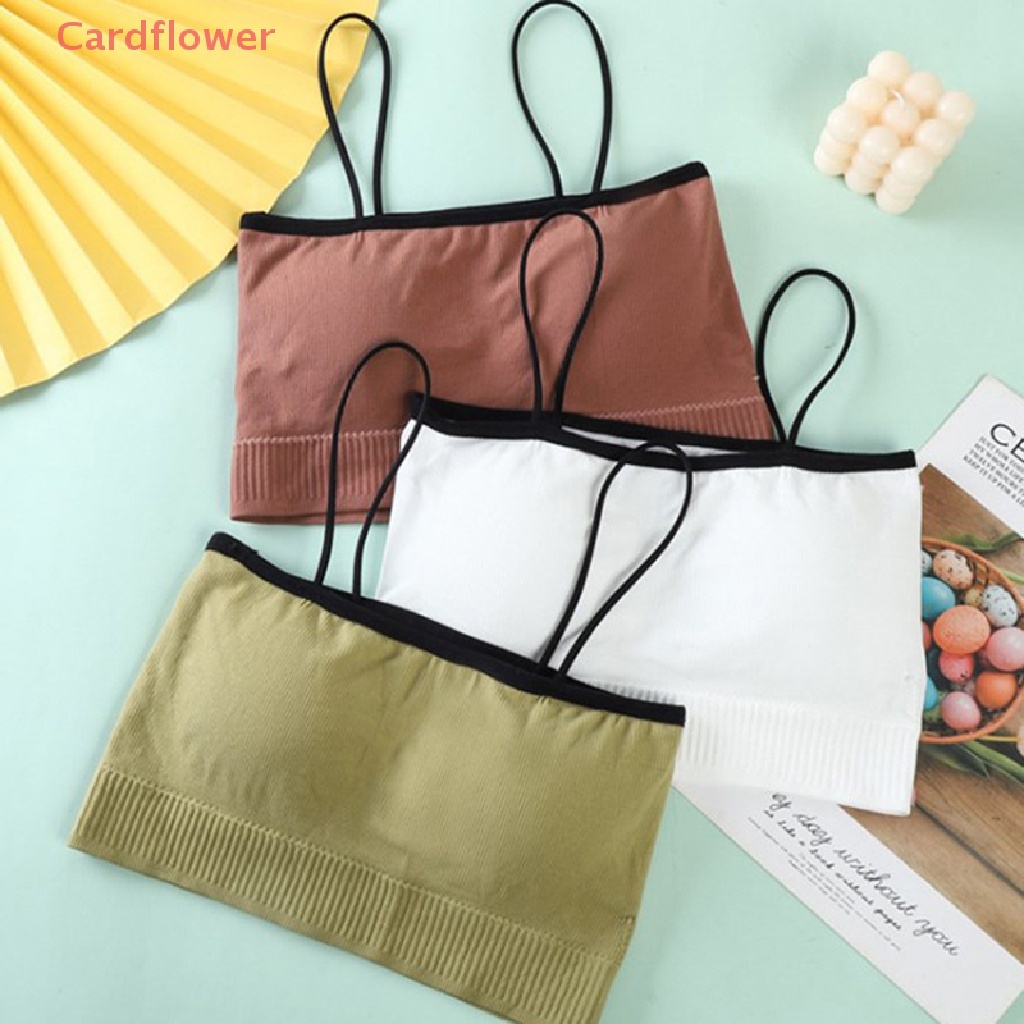< Cardflower > Áo Ống Mỏng Không Đường May Hở Lưng Phong Cách Hàn Quốc Cho Nữ Mới