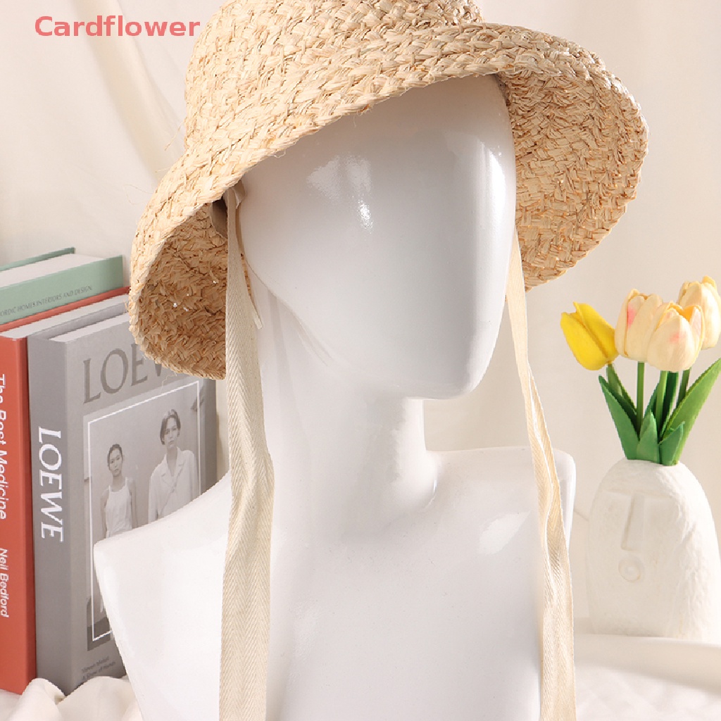 < Cardflower > Mũ Rơm Dệt Tay Phong Cách Raffia Cổ Điển Chống Nắng Cho Bé Trai Và Bé Gái Mới
