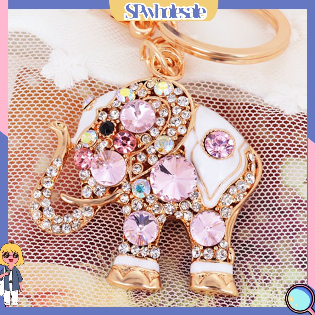 <SPwholesale> Móc Khóa Hình Chú Voi Đính Đá Dễ Thương