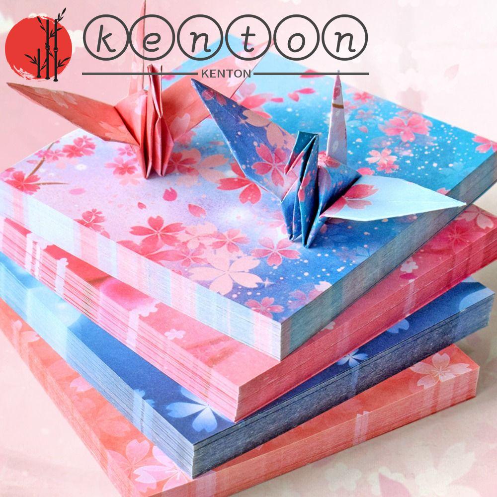 Giấy Xếp Hình Origami Hai Mặt Họa Tiết Bầu Trời Sao Và Hoa Anh Đào Cao Cấp