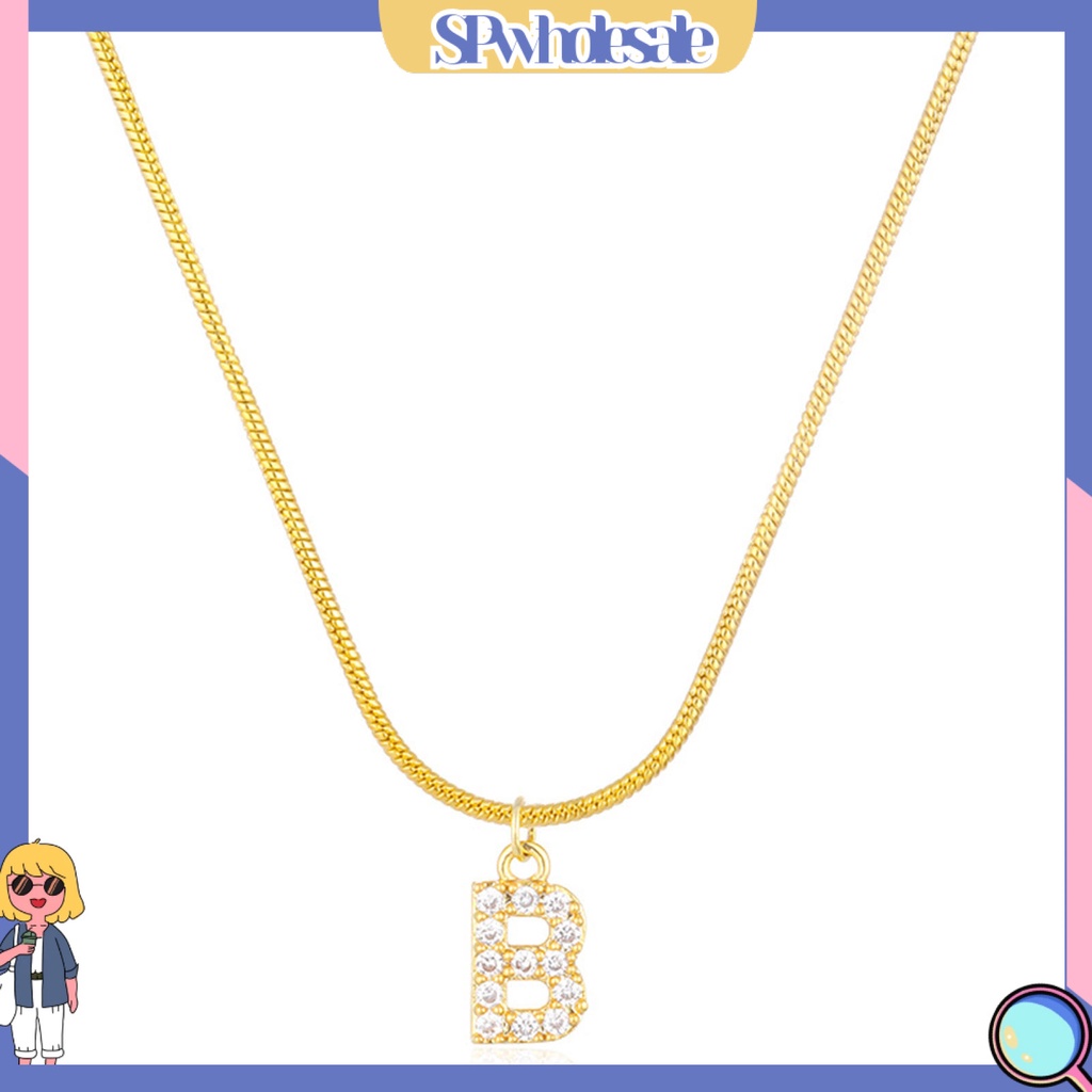 <SPwholesale> Vòng cổ Mặt Chữ SPwholesale Đính Đá Phong Cách Hip Hop