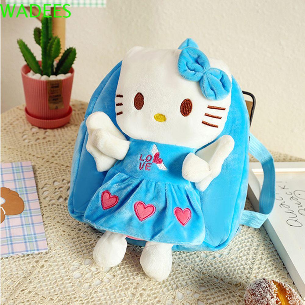 Ba Lô Hình Mèo Kitty Nhồi Bông Mềm Mại Dễ Thương Cho Bé Gái