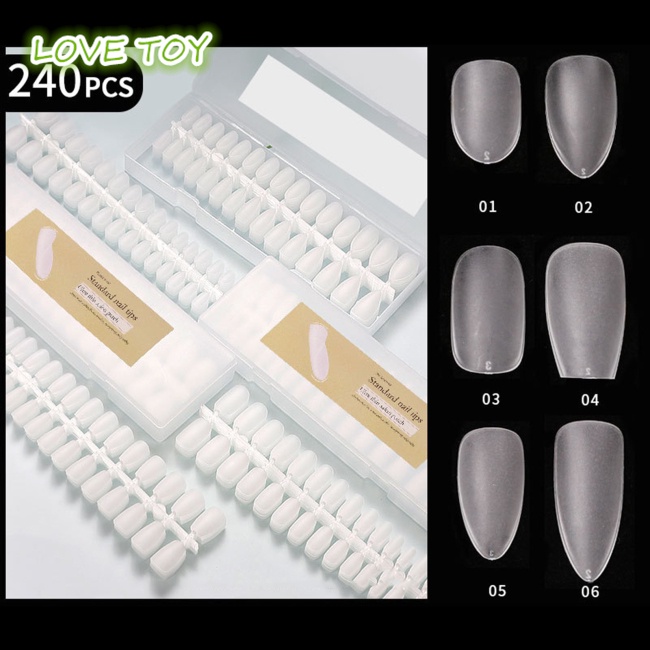 Set 240 Móng Tay Giả 12 Kích Cỡ Siêu Mỏng Không Để Lại Dấu Vết