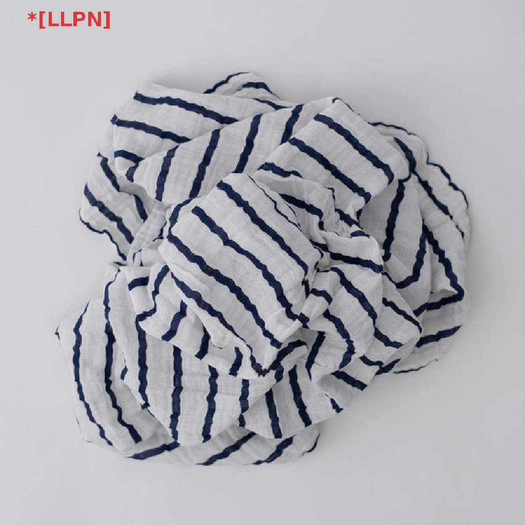 [loyaltysun] Chăn Quấn Em Bé Sơ Sinh Bằng Cotton Kẻ Sọc Hải Quân Muslin