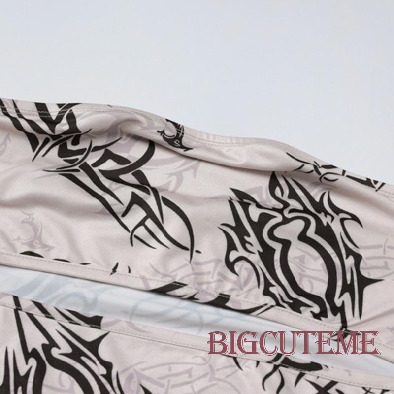 Đầm Dài Không Tay Hở Lưng In Biểu Tượng Thời Trang Dành Cho Nữ