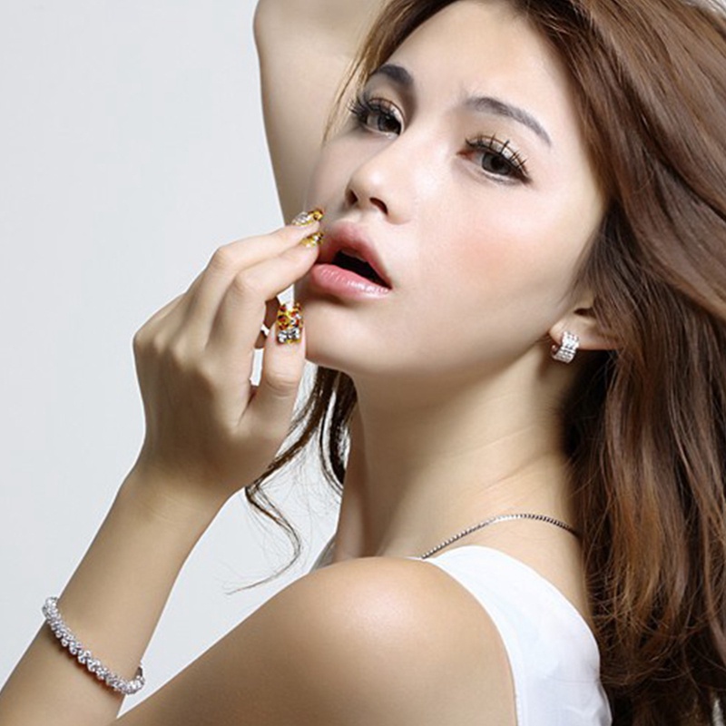 Vòng Tay Bạc s925 Đính Đá Pha Lê Lấp Lánh Thời Trang Cho Nữ