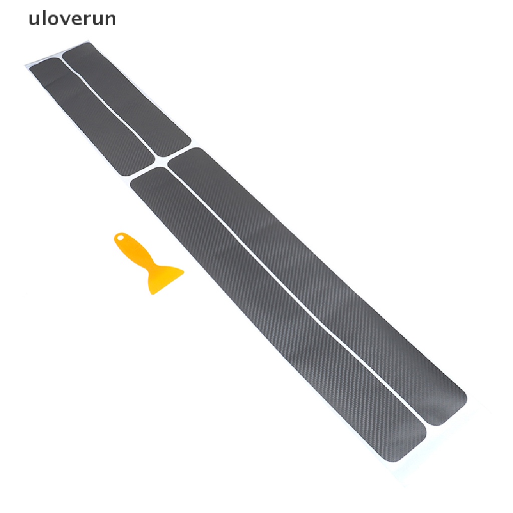 Uloverun Set 4 Miếng Dán Bảo Vệ Bàn Đạp Cửa Xe Hơi Bằng Sợi carbon Màu Xám vn