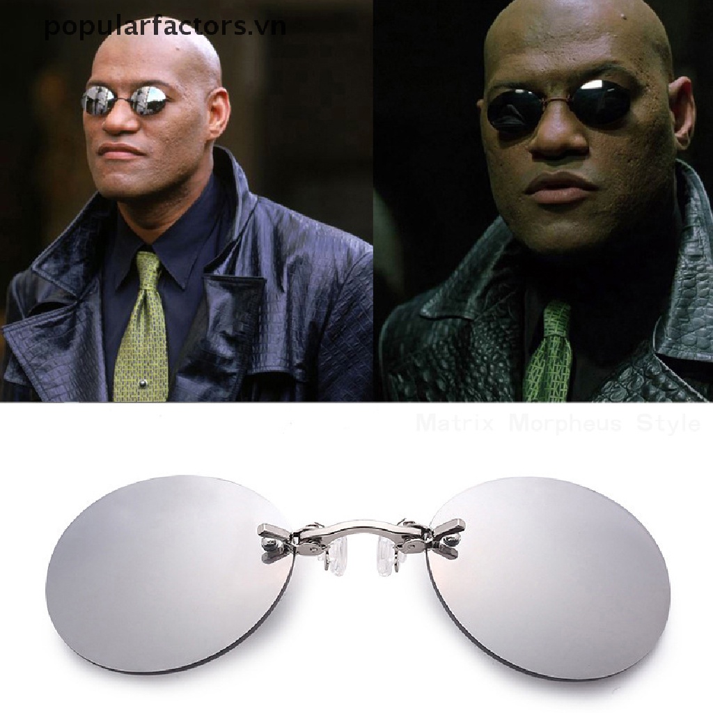 Kính Mát Gọng Tròn Mini Không Viền Dạng Kẹp Dành Cho Nam