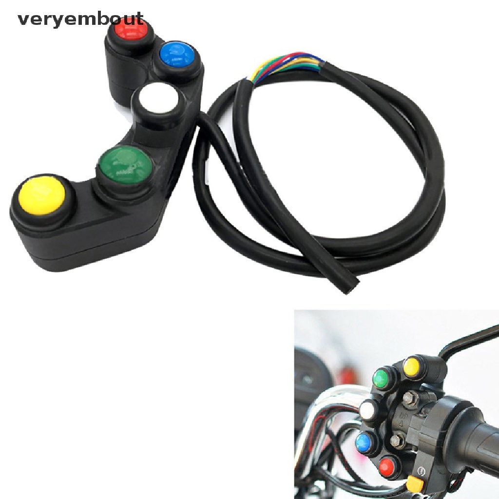 Công Tắc 5 Nút 22mm Gắn Tay Lái Xe Máy Thông Dụng