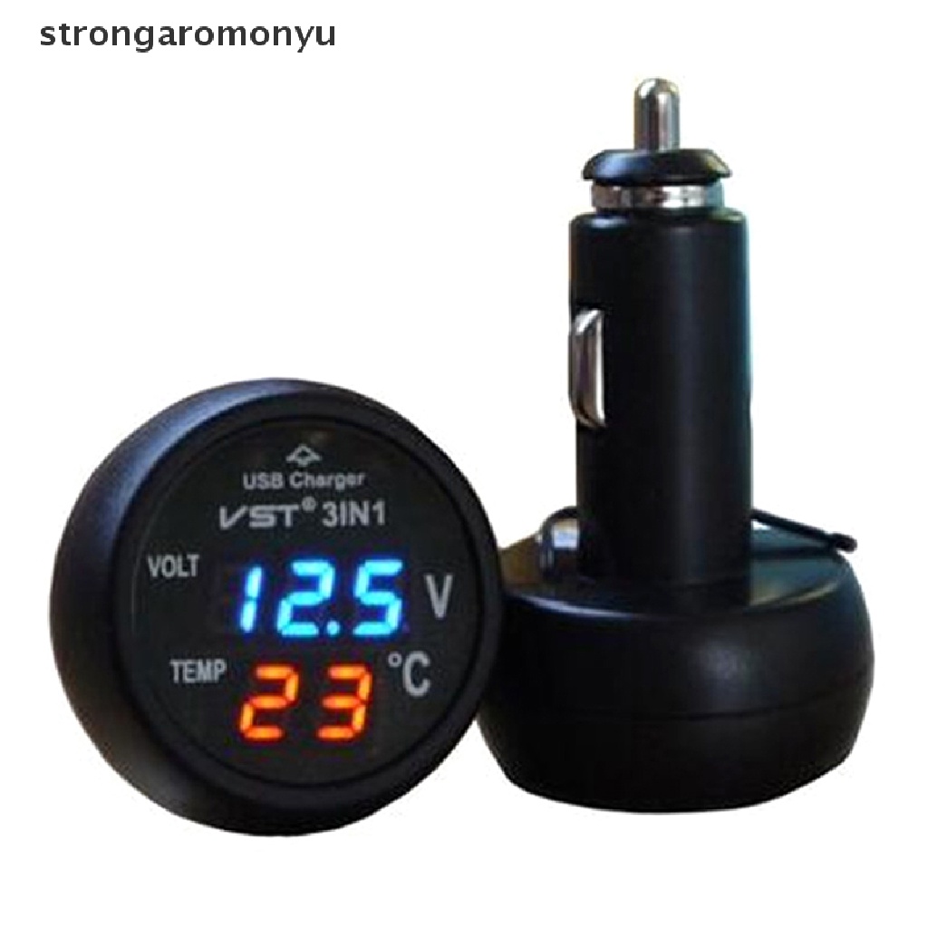 Thiết Bị Đo Nhiệt Độ Và Độ Ẩm 3 Trong 1 12V / 24V Có Màn Hình LED Kỹ Thuật Số Cho Xe Hơi